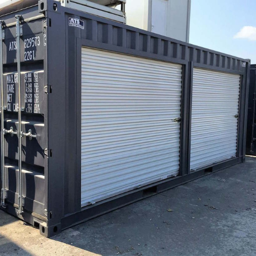 Contentor de 6 metros com 2 portas de enrolar